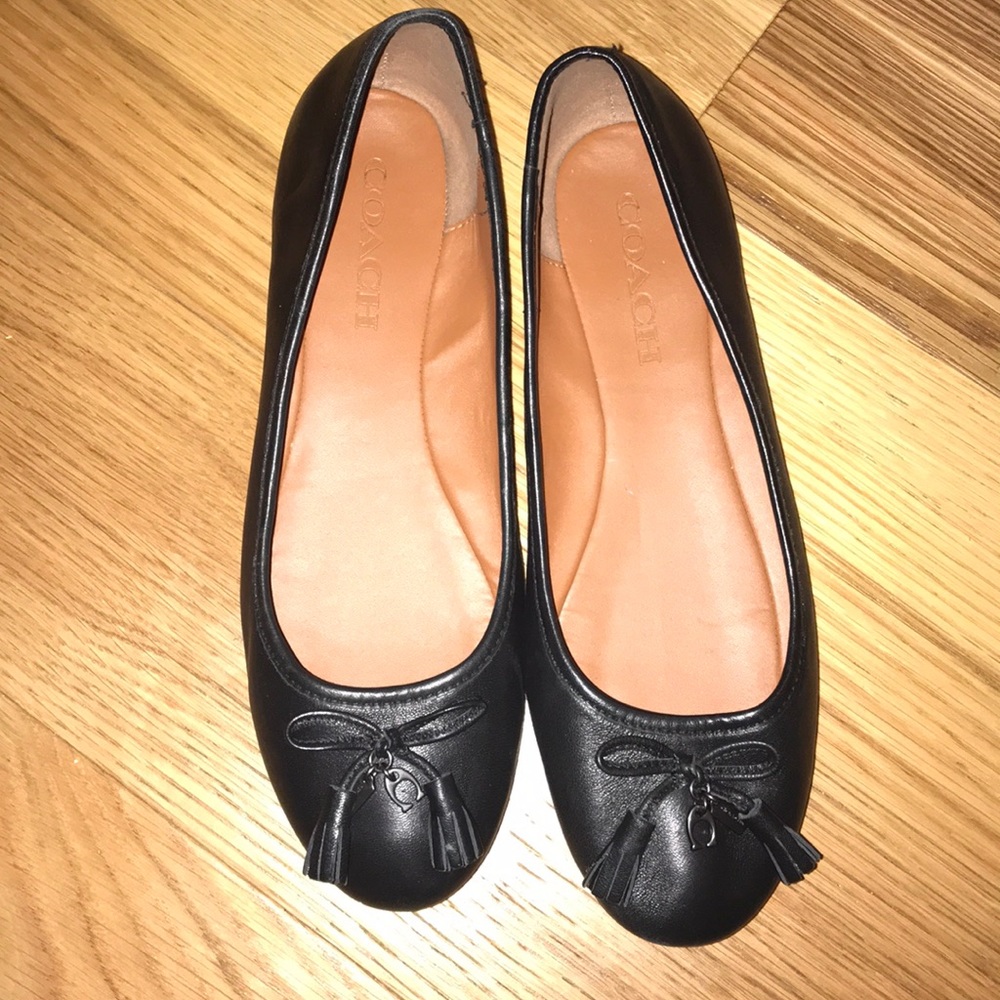 Black Coach Flats - size 7.5